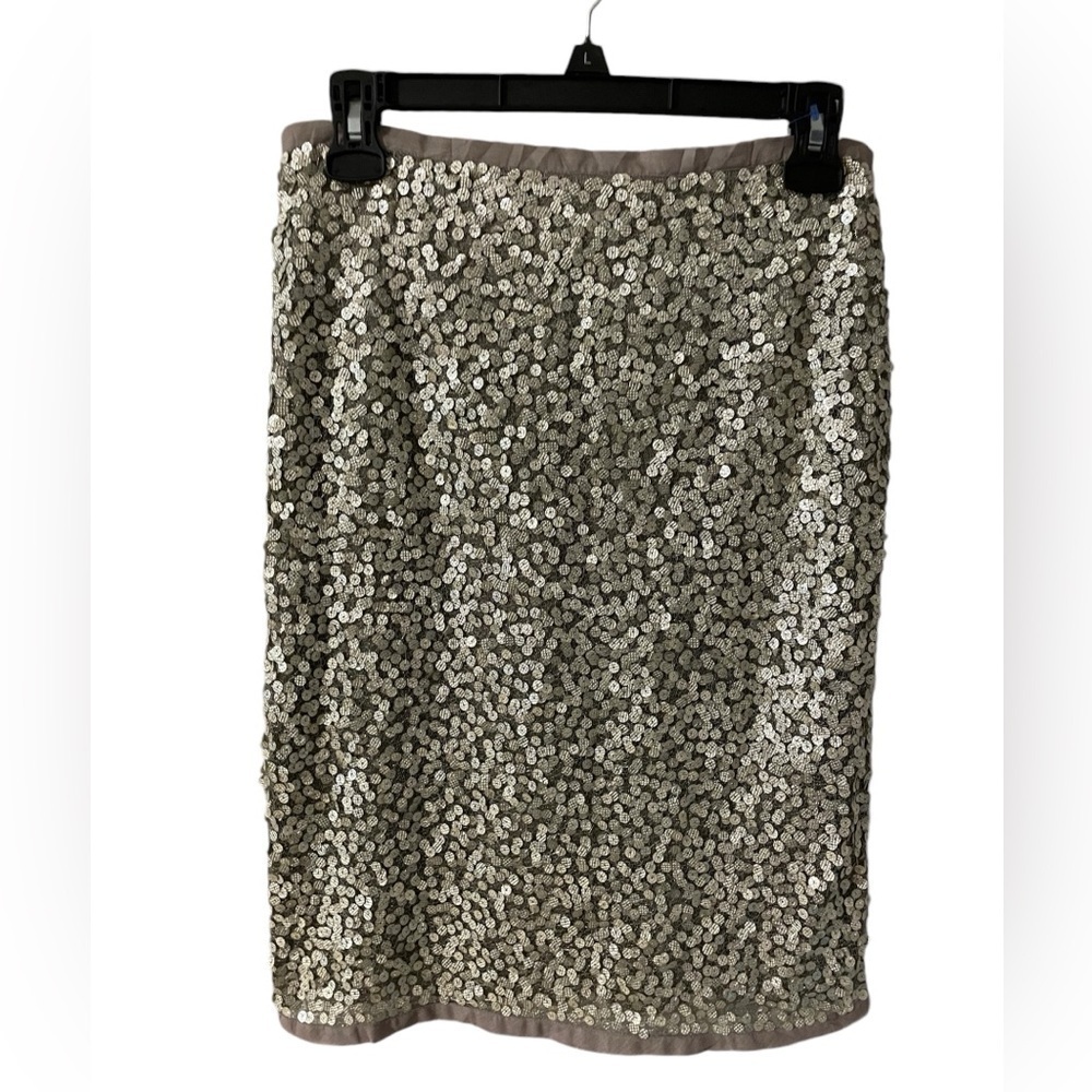 Rickie Freeman Teri Jon Black Pencil Skirt Textured Pattern gold Size 4